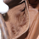 CELINE Macadam Canvas Circle Shoulder Bag PVC Leather Brown Gold Auth 123293-11