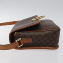 CELINE Macadam Canvas Circle Shoulder Bag PVC Leather Brown Gold Auth 123293-4