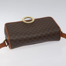 CELINE Macadam Canvas Circle Shoulder Bag PVC Leather Brown Gold Auth 123293-6