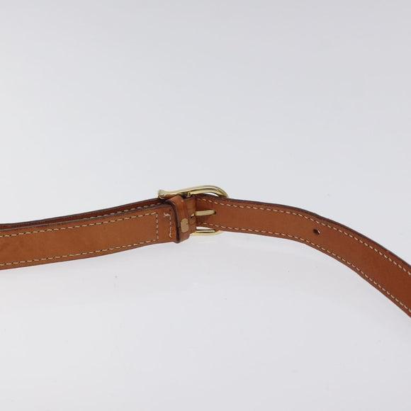 CELINE Macadam Canvas Circle Shoulder Bag PVC Leather Brown Gold Auth 123293