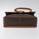 CELINE Macadam Canvas Circle Shoulder Bag PVC Leather Brown Gold Auth 123293-5