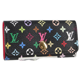 LOUIS VUITTON Multicolor Multicles 4 Key Case Black M93732 LV Auth 123309AV