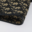Christian Dior Trotter Canvas Shoulder Bag Navy Gold Auth 123314-14