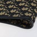 Christian Dior Trotter Canvas Shoulder Bag Navy Gold Auth 123314-16