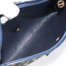 Christian Dior Trotter Canvas Shoulder Bag Navy Gold Auth 123314-12