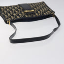 Christian Dior Trotter Canvas Shoulder Bag Navy Gold Auth 123314-7