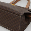 CELINE Macadam Canvas Hand Bag PVC Leather 2way Brown Gold Auth 123320-8