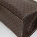 CELINE Macadam Canvas Hand Bag PVC Leather 2way Brown Gold Auth 123320-16