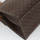 CELINE Macadam Canvas Hand Bag PVC Leather 2way Brown Gold Auth 123320-17
