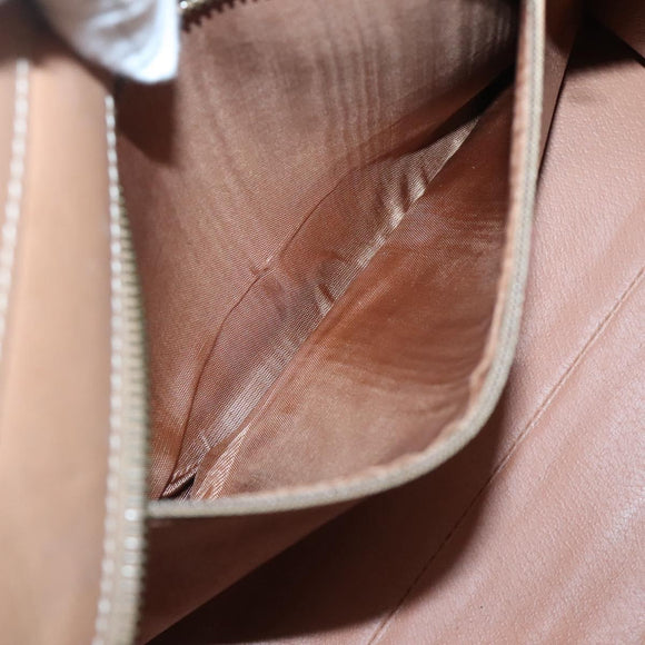 CELINE Macadam Canvas Hand Bag PVC Leather 2way Brown Gold Auth 123320