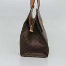CELINE Macadam Canvas Hand Bag PVC Leather 2way Brown Gold Auth 123320-3