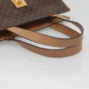 CELINE Macadam Canvas Hand Bag PVC Leather 2way Brown Gold Auth 123320-7