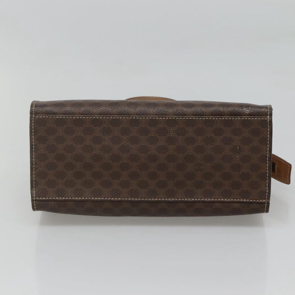 CELINE Macadam Canvas Hand Bag PVC Leather 2way Brown Gold Auth 123320