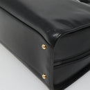 CELINE Hand Bag Leather 2way Black Gold Auth 123321-15