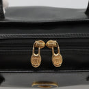 CELINE Hand Bag Leather 2way Black Gold Auth 123321-10