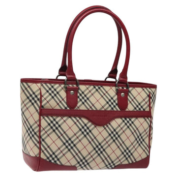 BURBERRY Nova Check Tote Bag Canvas Beige Auth 123324