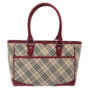 BURBERRY Nova Check Tote Bag Canvas Beige Auth 123324 - 0