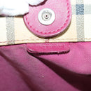 BURBERRY Nova Check Shoulder Bag PVC Beige Gold Auth 123325-19