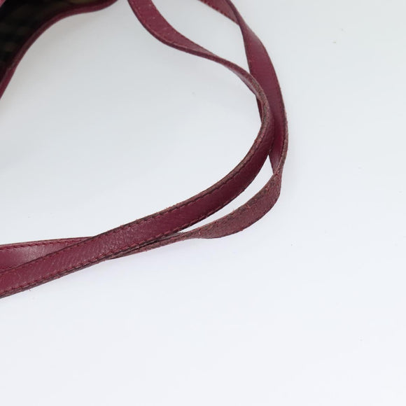 BURBERRY Nova Check Shoulder Bag PVC Beige Gold Auth 123325