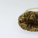 Miu Miu Matelasse Chain Shoulder Bag Velor Brown Gold Auth 123328-14