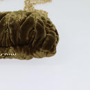 Miu Miu Matelasse Chain Shoulder Bag Velor Brown Gold Auth 123328-15