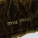 Miu Miu Matelasse Chain Shoulder Bag Velor Brown Gold Auth 123328-17