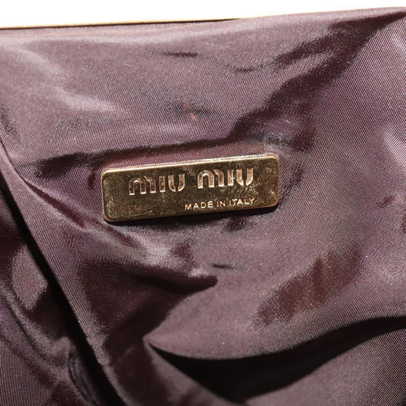 Miu Miu Matelasse Chain Shoulder Bag Velor Brown Gold Auth 123328