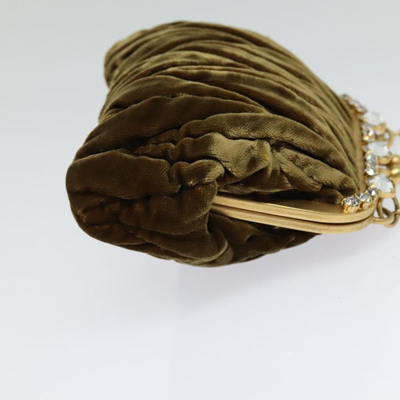 Miu Miu Matelasse Chain Shoulder Bag Velor Brown Gold Auth 123328