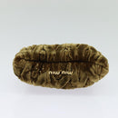 Miu Miu Matelasse Chain Shoulder Bag Velor Brown Gold Auth 123328-5