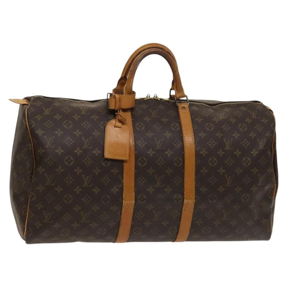 LOUIS VUITTON Monogram Keepall 55 Boston Bag M41424 LV Auth 123333