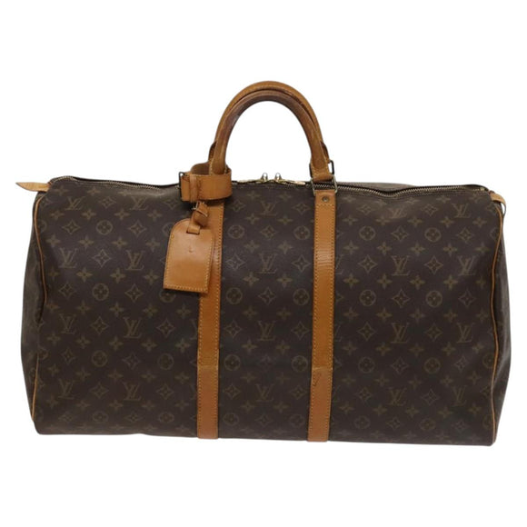 LOUIS VUITTON Monogram Keepall 55 Boston Bag M41424 LV Auth 123333