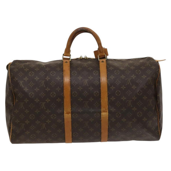 LOUIS VUITTON Monogram Keepall 55 Boston Bag M41424 LV Auth 123333