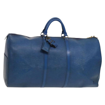 LOUIS VUITTON Epi Keepall 60 Boston Bag Blue M42945 LV Auth 123336