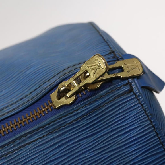 LOUIS VUITTON Epi Keepall 60 Boston Bag Blue M42945 LV Auth 123336