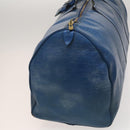 LOUIS VUITTON Epi Keepall 60 Boston Bag Blue M42945 LV Auth 123336-4