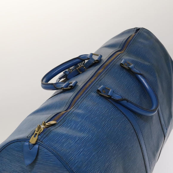 LOUIS VUITTON Epi Keepall 60 Boston Bag Blue M42945 LV Auth 123336