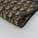 Christian Dior Trotter Canvas Shoulder Bag Navy Gold Auth 123357-9