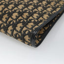 Christian Dior Trotter Canvas Shoulder Bag Navy Gold Auth 123357-15