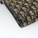 Christian Dior Trotter Canvas Shoulder Bag Navy Gold Auth 123357-16