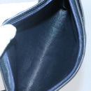 Christian Dior Trotter Canvas Shoulder Bag Navy Gold Auth 123357-12