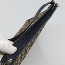 Christian Dior Trotter Canvas Shoulder Bag Navy Gold Auth 123357-6