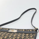 Christian Dior Trotter Canvas Shoulder Bag Navy Gold Auth 123357-8
