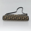 Christian Dior Trotter Canvas Shoulder Bag Navy Gold Auth 123357-5