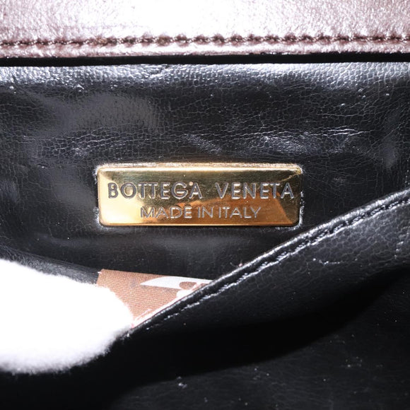 BOTTEGA VENETA INTRECCIATO Hand Bag Leather Brown Gold Auth 123359A