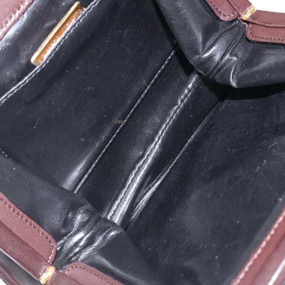 BOTTEGA VENETA INTRECCIATO Hand Bag Leather Brown Gold Auth 123359