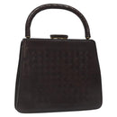 BOTTEGA VENETA INTRECCIATO Hand Bag Leather Brown Gold Auth 123359A-1