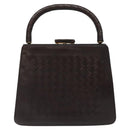 BOTTEGA VENETA INTRECCIATO Hand Bag Leather Brown Gold Auth 123359-13