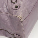 BALENCIAGA Classic Polly Hand Bag Leather 2way Purple 285345 Auth 123361-10