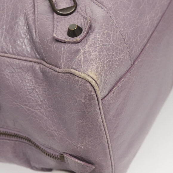 BALENCIAGA Classic Polly Hand Bag Leather 2way Purple 285345 Auth 123361