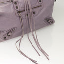 BALENCIAGA Classic Polly Hand Bag Leather 2way Purple 285345 Auth 123361-14
